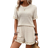 Shein Solid Fringe Trim Tee & Shorts