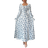 Shein Elegant Floral Print Square Neck Dress - Pearl