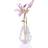 Crystal Floral Lily Flower Glass Lilium With Crystal Vase Metal Stem Ornament Decor Pink Figurine