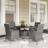 OutSunny 4 Seater Rattan Garden Furniture with Cushion Grey Patio Dining Set