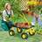 OutSunny Garden Trolley Cart with Pneumatic Wheels
