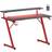 Songmics Gaming Desk with LED Lights Carbon Black and Ruby Red
