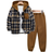 Shein pcs Boys Fashionable Plaid Hooded Jacket And Jogger Pants Set
