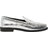 Schuh Lillian Leather Penny Loafer Flat Shoes - Silver