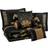 Chezmoi Collection Royale Jacquard Floral 7 Piece Comforter Set Bedspread Gold, Black (299.7x243.8cm)