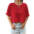 Shein Red Knit Oversized T-Shirt For Women