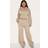 PrettyLittleThing Shape Mocha Sweat Seam Detail Wide Leg Joggers - Brown