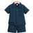 Shein pcs Set Young Boy Casual Cotton Short Sleeve Shirt Shorts Suitable For Daily Wear School Outdoor Play In Summer