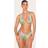 PrettyLittleThing Green Mottled Print High Leg Bikini Bottoms - Green