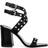 Michael Kors Irene Studded Leather Block Heel Sandal - Black