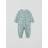 Polarn O. Pyret Floral Print Baby Sleepsuit - Green