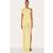 PrettyLittleThing Mesh Ruched One Shoulder Thigh Split Maxi Dress - Yellow