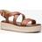 Michael Kors MK Lynn Leather Platform Espadrille Sandal - Brown