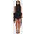 PrettyLittleThing Chiffon Boat Neck Drape Detail Mini Dress - Black