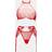 Ann Summers Glimmer 3 Pc Crotchless Set - Red