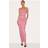 PrettyLittleThing Blush Rose Mesh Ruched Bandeau Maxi Dress - Blush