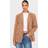 PrettyLittleThing Faux Suede Longline Blazer - Brown