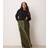 New Look Curve Satin Midi Bias Skirt - Khaki