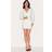 PrettyLittleThing Cream Knitted Tailored Mini Skirt - White