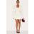 PrettyLittleThing Shape Cream Tailored Puffball Mini Skirt - White