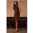 PrettyLittleThing Ruched Asymmetric Midaxi Dress - Chocolate Brown