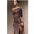 PrettyLittleThing Double Layer Slinky Bardot One Shoulder Ruched Maxi Dress - Brown