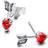 Pandora Heart Arrow Sterling Stud Earrings - Silver