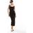 Bershka Square Neck Midaxi Dress - Brown