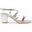 Where's That From 'Sidra' Mid High Block Heel Sandals With Cross Over Strap Silver