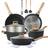 16 Pcs Pots and Pans Non Stick Set - Black Cookware Set with lid 16 Parts
