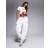 Kaiia Logo Cuffed Leg Jogger Co-Ord - White/Pink