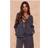 PrettyLittleThing Textured Cheesecloth Tie Front Shirt - Dark Blue
