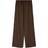 Bershka Tie Waist Wide Leg Linen Trousers - Brown