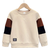 Shein pc Young Boys Casual And Cute Patchwork Knitted Sleeve Round Neck Long Sleeve Sweatshirt Suitable For Traveling School Parties And AutumnWinter Season