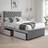 Rosdorf Park Silver Suede Divan Bed & Mattress Set with 26'' Chesterfield Headboard and 10'' Coilspring Foam Mattress Super King 6'