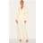 PrettyLittleThing Cream Premium Woven Tie Side Blazer Jumpsuit - White