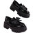 Shein Chunky Sole Slip-On Loafers - Glossy Leather