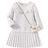 Shein Girls Elegant Solid Color SpringAutumn Dress Girls Solid Color Back Zipper Long Sleeve Splicing Pleated Skirt Dress Girls Elegant Lady Style Autumn Ou