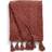 Dunelm Chunky Chenille 130x180cm Rosewood Blankets Red (180x130cm)