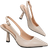Shein Womens Summer Slingback Sandals Pointed Toe Low Heel Korean Style Plaid Pattern Thick Heel French Mouth Closed Toe Elegant Fashion Flats