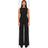 PrettyLittleThing Structured Woven Open Back Detail Straight Leg Jumpsuit - Black
