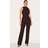 PrettyLittleThing Soft Touch Ruched Straight Leg Jumpsuit - Chocolate