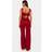 PrettyLittleThing Woven Cut Out Bow Detail Jumpsuit - Red