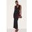 PrettyLittleThing Black Mesh V Neck Wrap Maxi Dress - Black