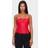 PrettyLittleThing Textured Sheer Floral Lace Corset - Red