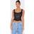 PrettyLittleThing Textured Sheer Floral Square Neck Corset - Black