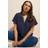 Yours Curve Short Sleeve Blouse - Dark Navy