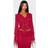 PrettyLittleThing Chiffon Ruffle Tie Front Blouse - Red