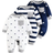 Shein 3pcs/Set Baby Boys Casual & Comfy Striped & Star Pattern Long Sleeve Romper Jumpsuit, Spring & Autumn