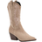 Shein New Velvet Pointed Toe Chunky Heel WesternStyle MidCalf Boots